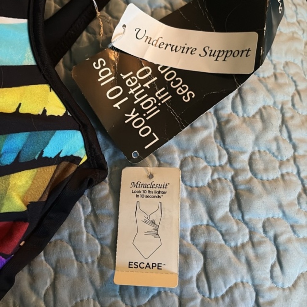 NWT Miraclesuit Colorful Striped Swimsuit - Picture 8 of 8
